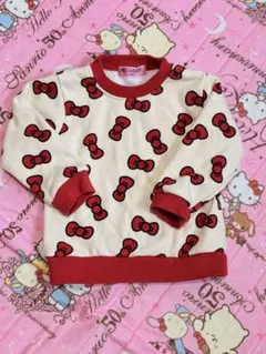 ハローキティ リボン総柄　長袖トップス 90サイズ