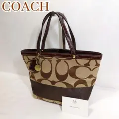 コーチ シグネチャー ストライプ トート ミニトートバッグ　型番10123
