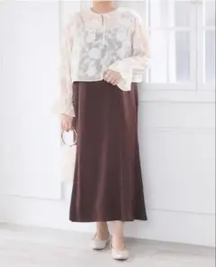 u plume ユープリュム 花柄ブラウス ジャガード LL 大きめ ゆったりのサムネイル
