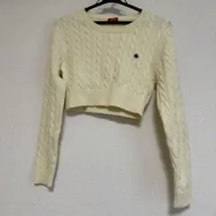 ヘザー POLOBCSコラボ ケーブルショートニット