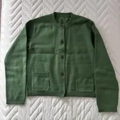 無印良品　洗えるニットクルーネックカーディガン Lサイズ