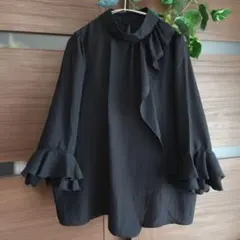 NARA CAMICIE ブラック フリル長袖トップス サイズ0