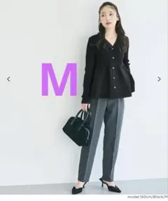 スポンディッシュニットペプラムカーディガン　長袖　coca