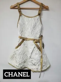 【美品】CHANEL 13C ビスチェ ワンピース ホワイト　ゴールド 34 2025年最新】CHANEL ビスチェの人気アイテム - メルカリ