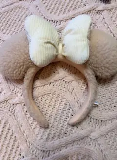 ディズニー カチューシャ リボン40周年 もこもこ ボア ピンク 白リボン