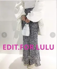 EDIT.FOR LULU ランダムドットシアースカート　ネイビー　34 紺