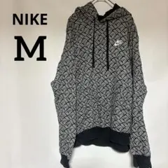 美品✨ Nike 【M】ナイキ パターン入り フード付きパーカー 冬 裏起毛