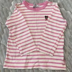 ミキハウス♡ダブルビー♡くま♡ピンク♡ボーダー♡80♡ロンT♡長袖