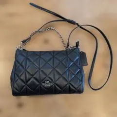 COACH キルティング 黒 2wayショルダーハンドバッグ F36682