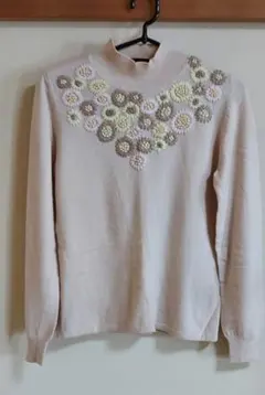 ミラショーン mila schon 刺繍セーター 　ベージュ　サイズ42