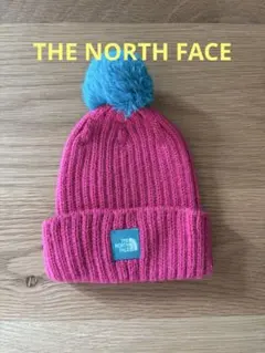 The North Face ニット帽 ピンク 青ポンポン