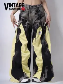 4ジッパーデニム ワイドパンツ adidas古着リメイク 101319 - メルカリ