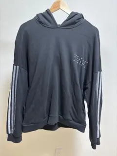 【adidas】 パーカー メンズ 黒 古着