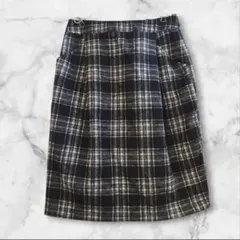 LOWRYSFARM ローリーズファーム 膝丈チェック柄スカート L ウール混