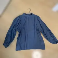 【美品】ハイネックギャザースリーブブラウス S