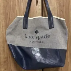 【値下げ交渉◯】ケイトスペード バック 紺 オフィスカジュアル A4◎ PVC