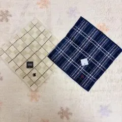 POLO チェック柄 タオルハンカチ 2枚セット