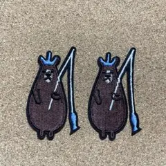 熊　クマ　新品　アイロンワッペン　２枚セット　アップリケ