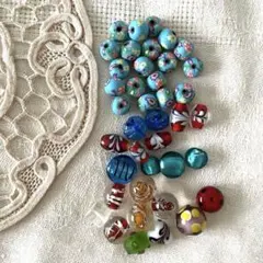 ビーズ　セット　ガラス　アクリル　トンボ玉　ハンドメイド素材　パーツ　まとめ売り