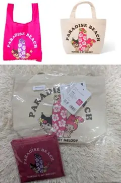 日焼けメロクロ マイメロディ＆クロミマイメロ クロミ エコバッグ トートバッグのサムネイル