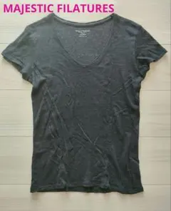 MAJESTIC FILATURES リネンTシャツ Vネックのサムネイル