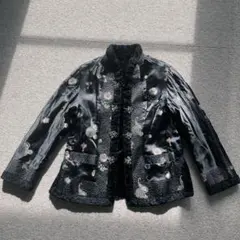 週末値下げ中　刺繍入りリバーシブルチャイナサテンジャケット