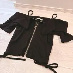 マジェスティックレゴン　トップス　ニット　オフショル　ジッパー　半袖のサムネイル