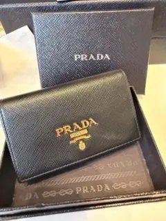 極美 PRADA プラダ サフィアーノ コインケース ドッグ キーリング