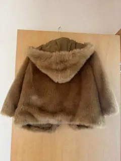 RODEO CROWNS フード付きベージュファーコート