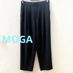 MOGA テーパードパンツ 黒 センタープレス スラックス