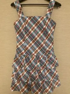 美品.新品バーバリーブルーレーベル　ミニワンピース　ノバチェックティアード　38