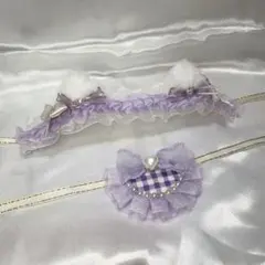 ぬい服 ハンドメイド ヘッドドレス＆スタイ 【ちびぐるみサイズ】