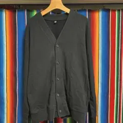 UNIQLOスウェットブラック Vネック カーディガン XL