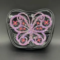 アナスイ ANNA SUI バタフライポーチ 蝶々 スパンコール エナメル