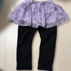 プリンセス ラプンツェル 裏起毛 スカンツ レギンス 110 紫 パープル