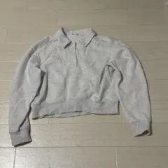 GU グレー クロップド丈 スウェット