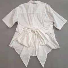 極美品✨ソロヴ ワッシャーカンフーシャツ バックオープン 白 チャイナ 