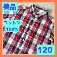 美品】子供キッズ 半袖 シャツ 120 男の子 チェック柄tT ポロシャツ結婚式