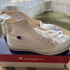 Champion ホワイト ハイカットスニーカーのサムネイル