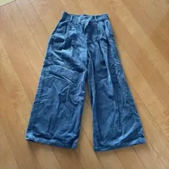 GU 青 Sサイズ ガウチョパンツ