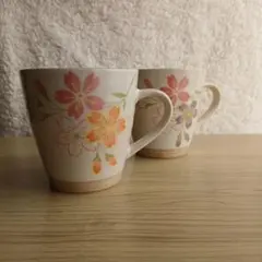 美濃焼　軽量花咲マグ　さくら2色組　日本製
