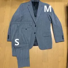 GU ジーユー　スーツ　メンズ　ストライプ　グレー