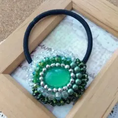 【H-1052】ビーズ刺繍ヘアゴム