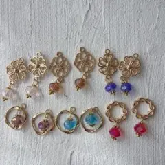 （p6）ハンドメイドパーツ　素材　メタルパーツ×カラービーズ