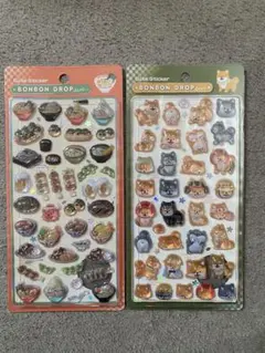 【正規品】和柄　日本食柴犬セット　ボンボンドロップシール