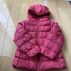 UNIQLO フード付きピンクダウンコート 110