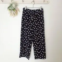 IEDIT ドット柄 プリーツパンツ ワイドパンツ ブラック 楽ちん 春夏 美品