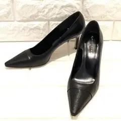 【極美品】黒 パンプス AkiraOsaki Elegance 22.5cm ❧のサムネイル
