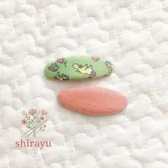 ヘアピン⚮̈ Autumn set◯あひるさんのお散歩＆いちごミルク.ダブルガーゼ