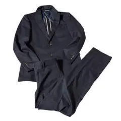 PERSON’S メンズ スーツ セットアップ　ストライプ　ブラック